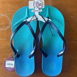 SO Glitter Injected Hombre Flip Flops NWT